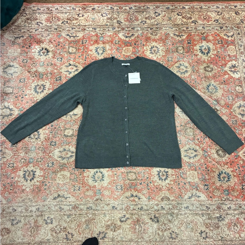 Croft and Borrow Charcoal Button-Front Cardigan
